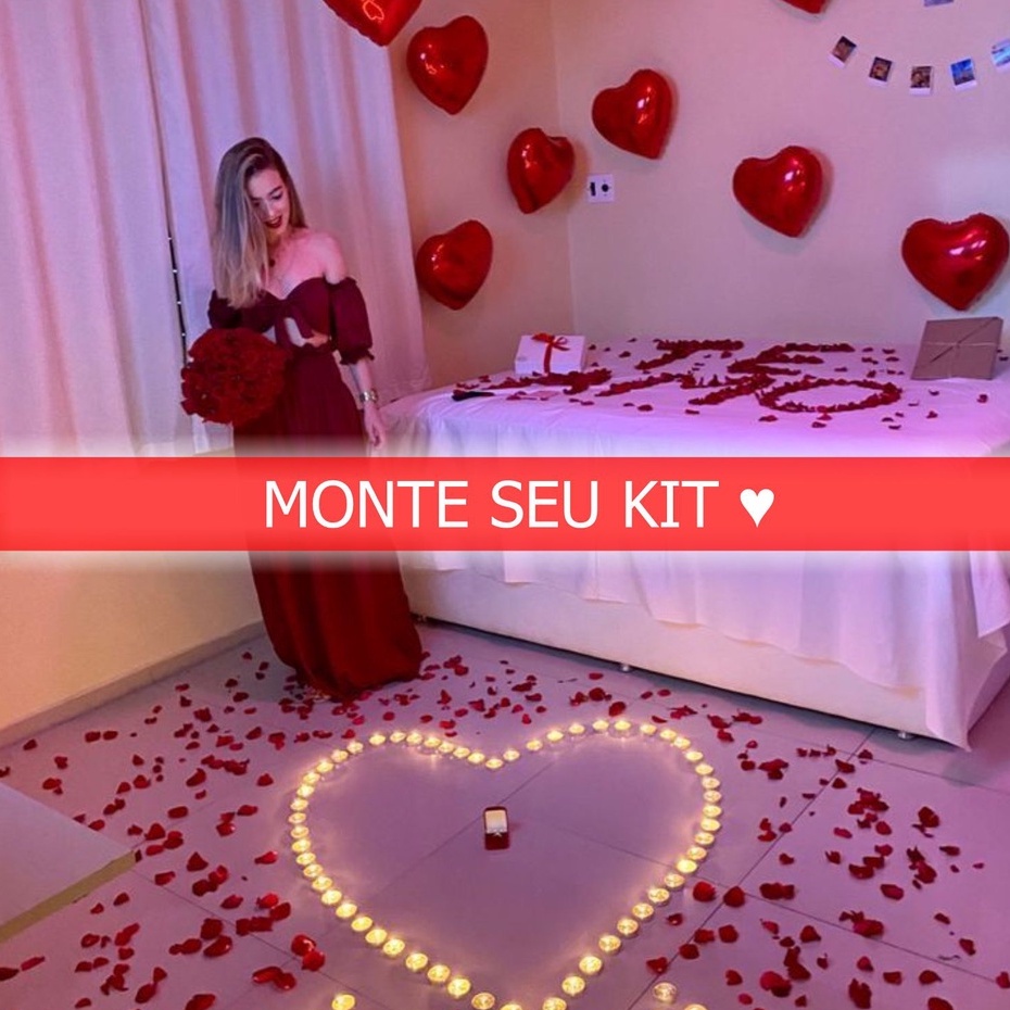 Monte Seu Kit Supresa Romantica - Kit Personalizado - Comemoração De Casamento - Noivado - Namoro