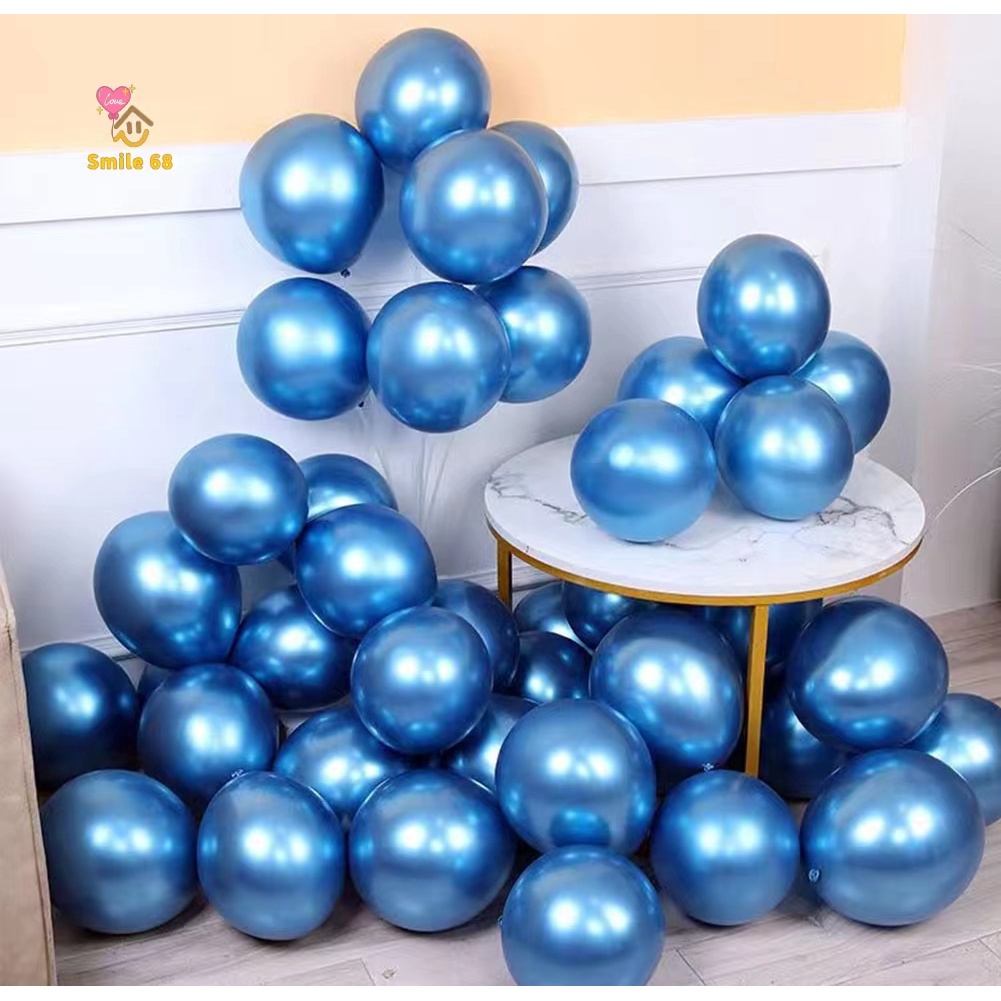 25 Unid Balão Cromado Azul 5 Polegadas Metalizado Bexiga Para Decoração De Festa em Oferta na Shopee