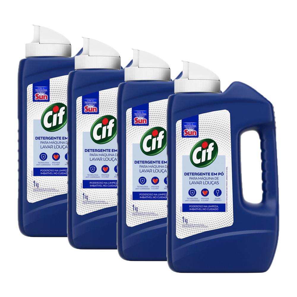 Kit 4 Detergentes em Pó CIF para Lava Louças 1kg cada