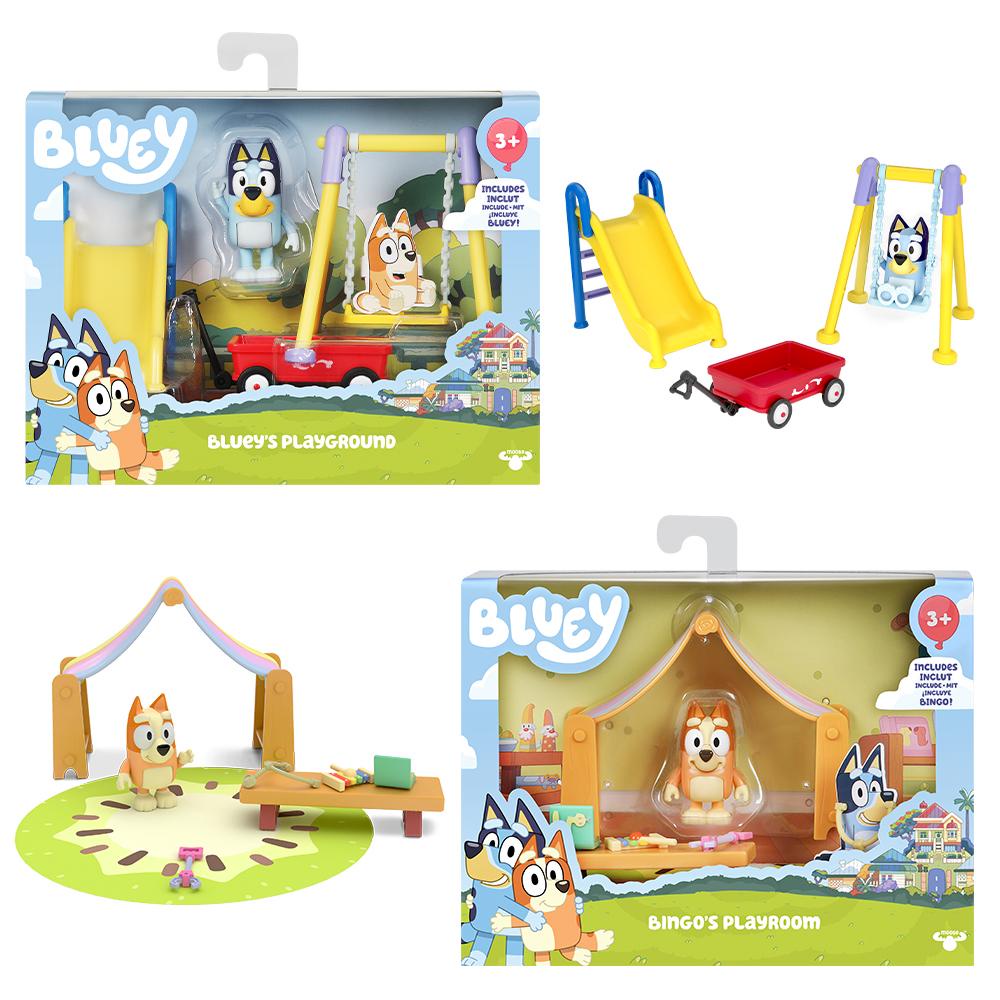 Kit Bluey Story - Mini Playset - Bluey's Playground + Bingo's Playroom - Hobbies & Collections