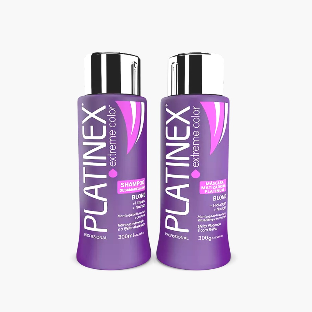 Kit Matizador  - PLATINEX Shampoo Desamarelador + Máscara Matizadora Matizante Profissional Platinum 300ml