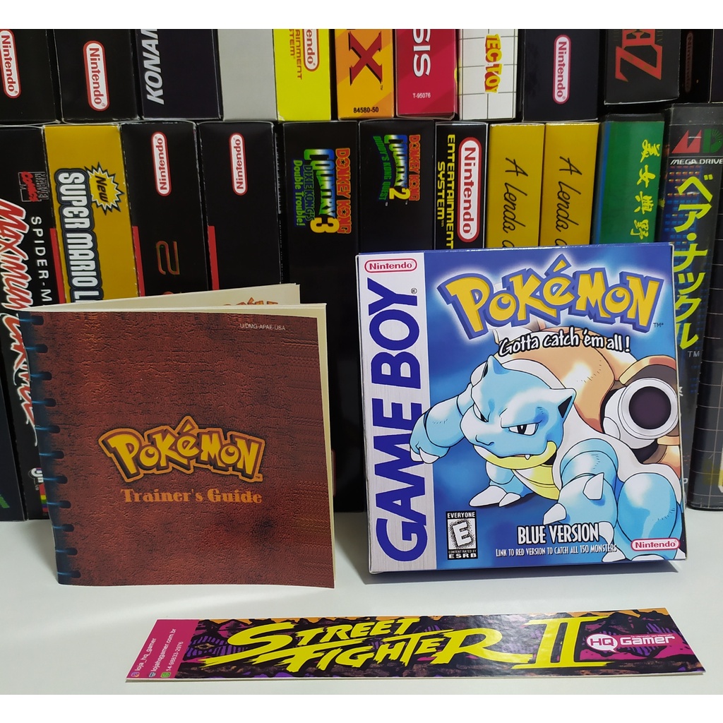Box + Manual do Jogo Pokémon Blue (Game Boy)
