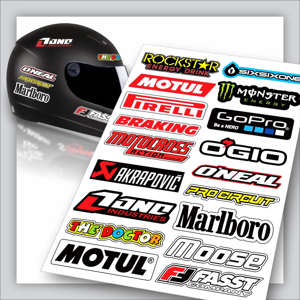 Cartela Adesivos Personalizados Carro Moto Bike Cross Nº 16