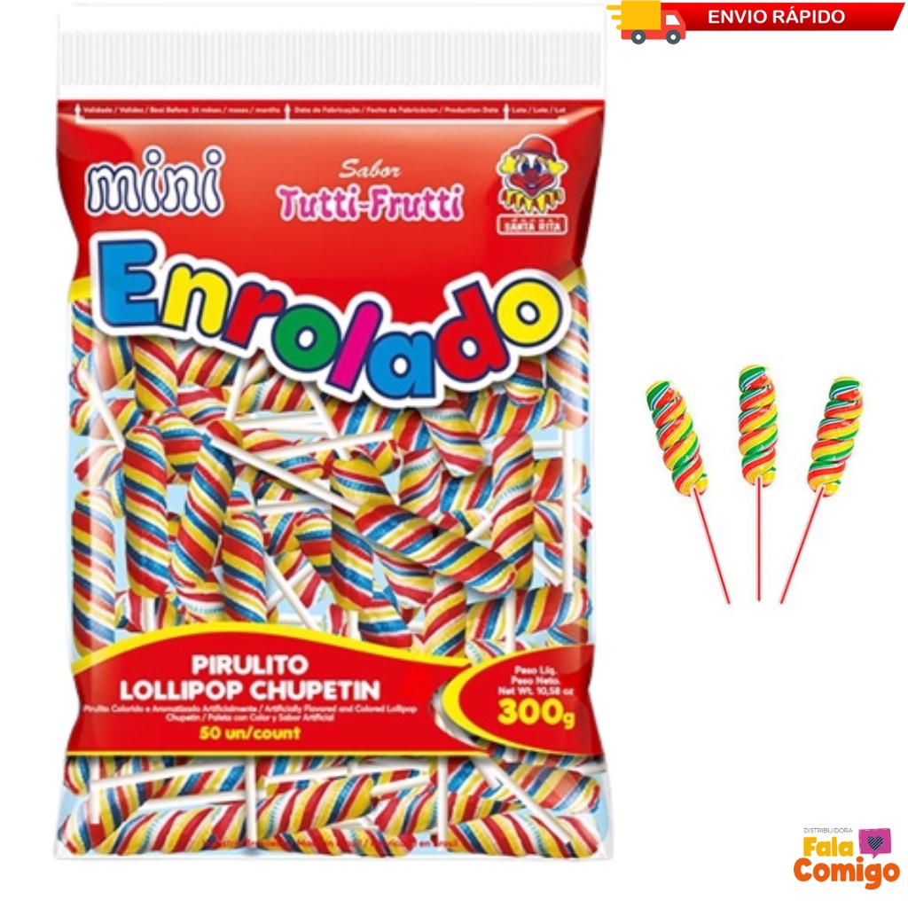 Pirulito mini Enrolado Rabinho 50 und - Santa Rita em Oferta na Shopee