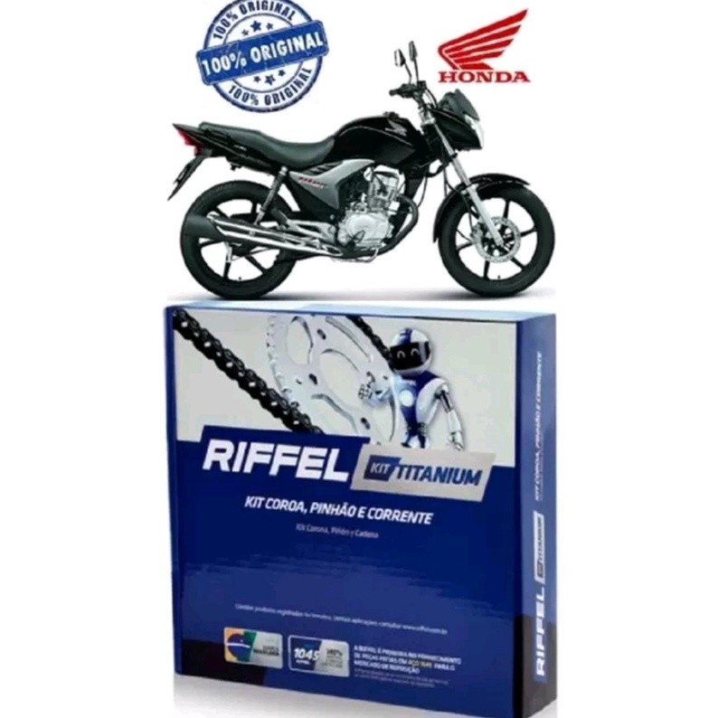 Kit Relação Riffel Titan 150 Fan Start Cg 150 Aço 1045