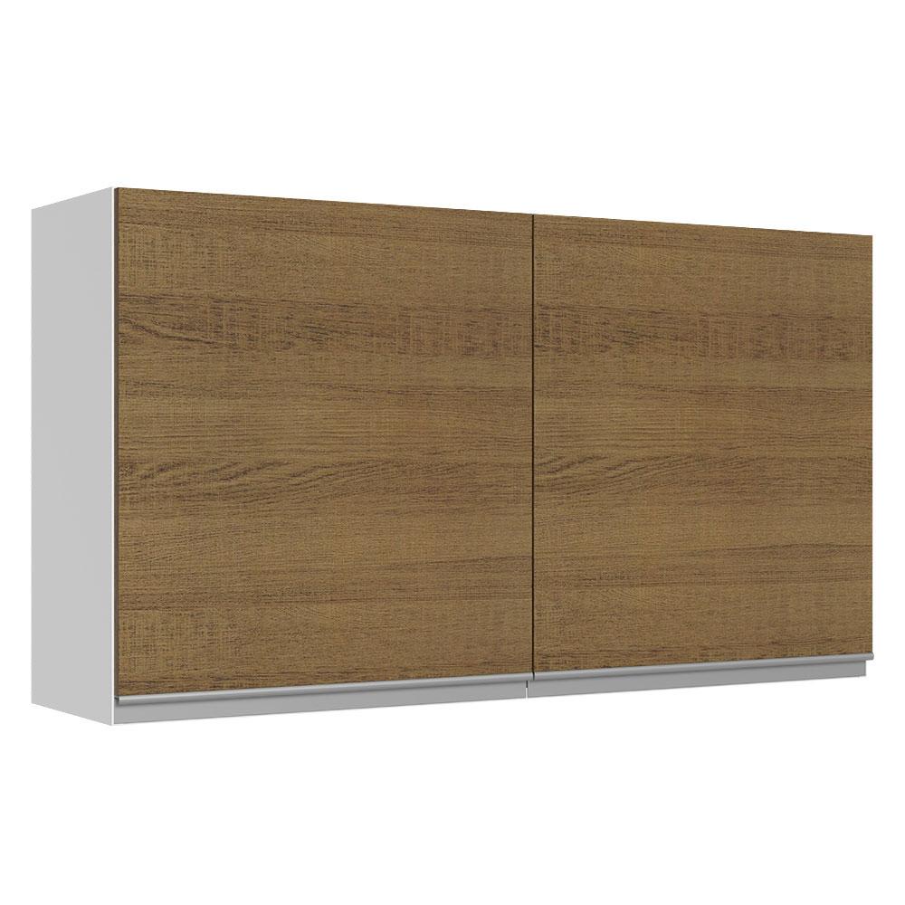Armário De Cozinha Aéreo 100% MDF 120 cm 2 Portas Branco/Rustic Acordes Madesa