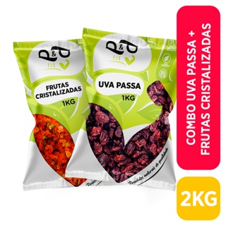 Uva Passas 1Kg + Fruta Cristalizada 1Kg Kit Panetone Natal em Oferta na Shopee