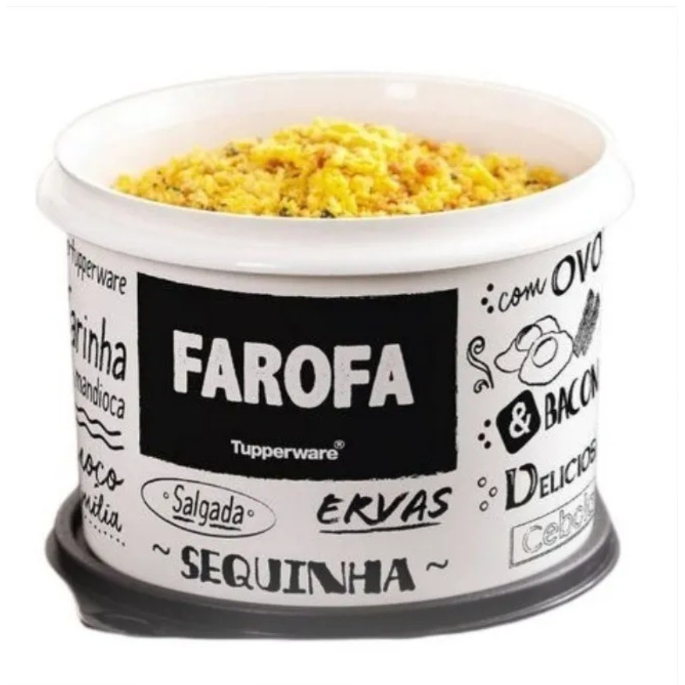 Tupper caixa de farofa PB/Bistrô/Floral Tupperware