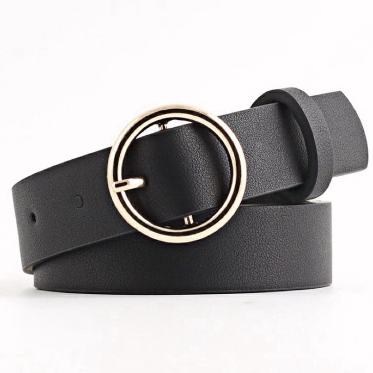 Cintos redondo Basico Fivela RedondaCintos Cinto feminino couro largo preto redondo