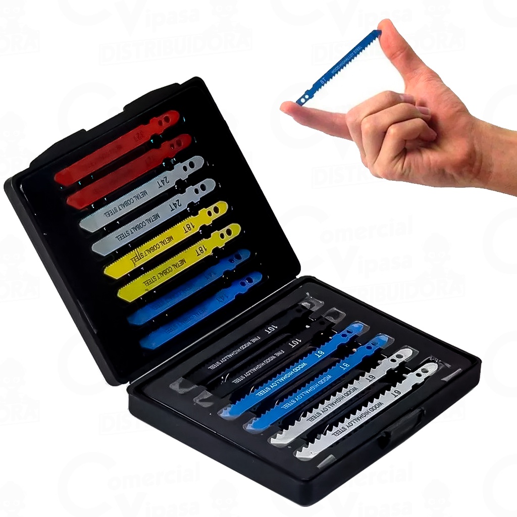 Kit Jogo Lâminas Para Serra Tico Tico 14 Peças Para Metais Madeira Profissional Marceneiro Hobbystas