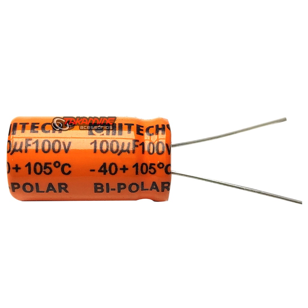 Capacitor bipolar 100x100 100uf 100v para alto falante passa alta Mid bass
