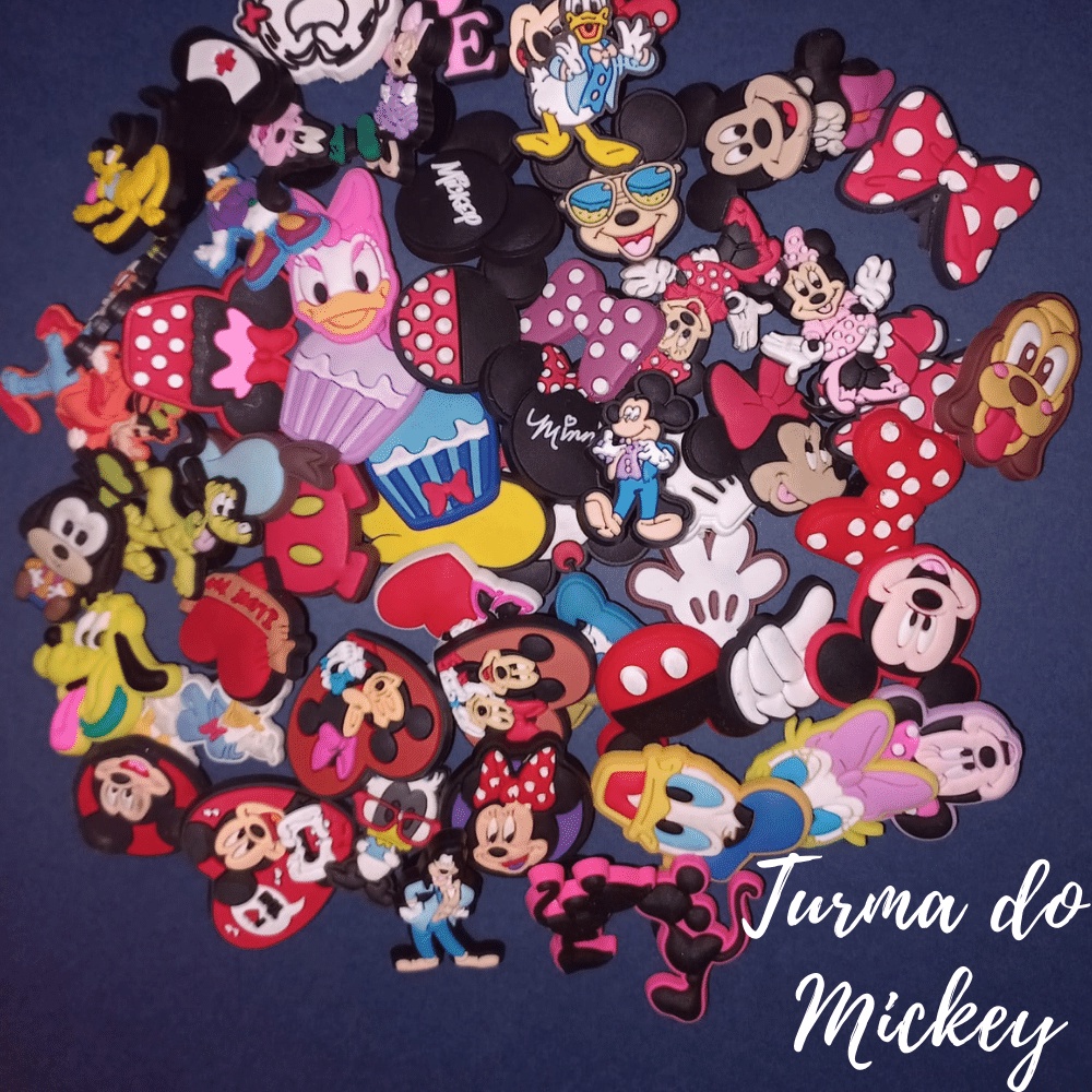 Pin Enfeites Botons Jibbitz Broches Para Crocs Disney Minnie Mickey |  Shopee Brasil