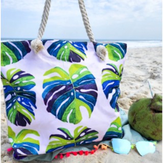 Bolsa Praia Piscina Alça Trançada Tecido Feminina Verão Tendência PROMOÇÃO