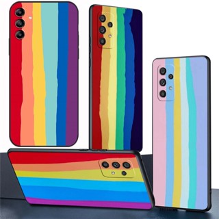 Samsung Galaxy A01 A02s A02 A03s A03 A04s A04 A33 5G A53 5G A73 5G TPU Capa Telefônica De Silicone Flexível Para Celular FL37 Arco-Íris