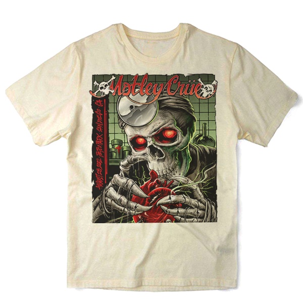Camiseta Algodao Motley Crue Banda de Rock Bandas Heavy Metal Caveira Skull Nervous