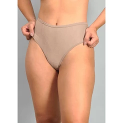 Calcinha Cintura Alta Duloren Açores BEIGE FONCÉ