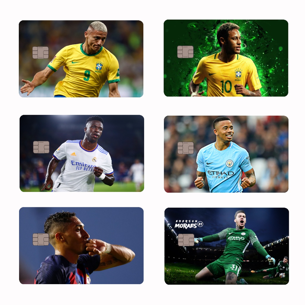 Película Adesivo Cartão Seleção Brasileira Brasil Raphinha Richarlison  Vinicius Junior