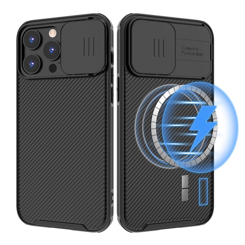 Capa Magnética Sem Fio De Carregamento De Celular Para iPhone 14 12 13 11 Pro Max 14 Plus Proteção De Lente De Câmera Deslizante Macia De Silicone