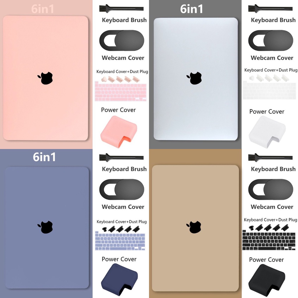 6 Em 1 Conjunto Fosco Capa Dura Para macbook Air/Pro 11 12 13 14 Polegadas A2337 A2159 A2338 A2289 A1466 A1932 A242 Com De Carregador 13.6 M2 A2681