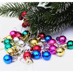 Kit 12 Mini Bolas 2 Cm Pendurar Árvore Natal Para Decoração(10020)