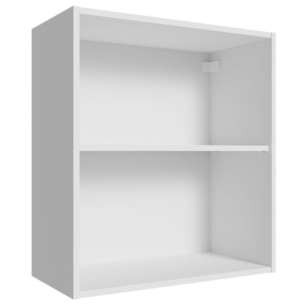Armário Aéreo 60 cm com 2 Nichos Abertos para Cozinha Madesa Lux, Glamy, Agata, Stella - Branco em Oferta na Shopee