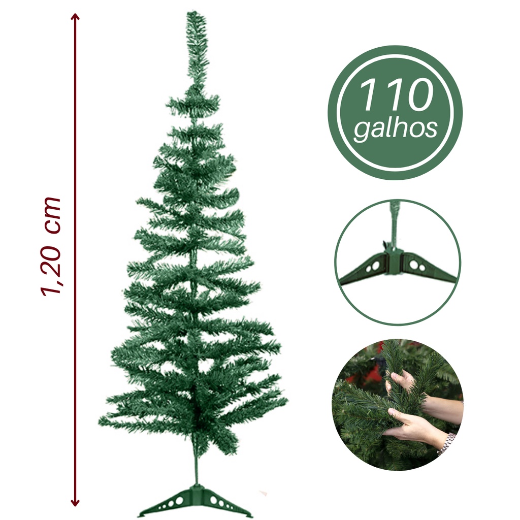 Árvore de Natal 120cm 110 galhos | Shopee Brasil