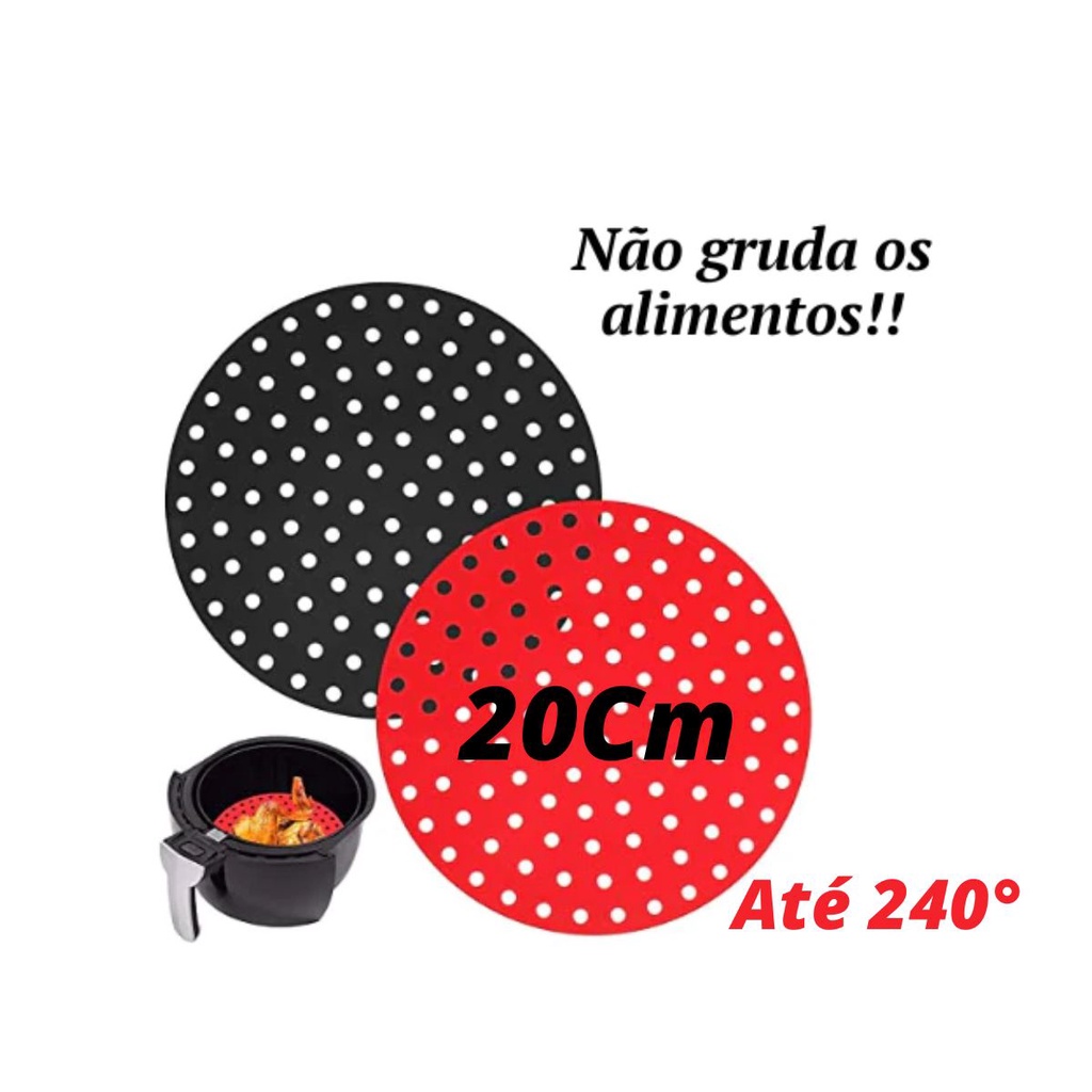 Tapete Para Assar Redondo Silicone Air Fryer Forno 20cm