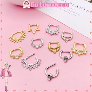 GOTORADE Mulheres Homem Moda Cuff Clipes Aros Helix Orelha Cartilagem Nariz Piercing De Aço Inoxidável Anel Septo Indiano Clicker