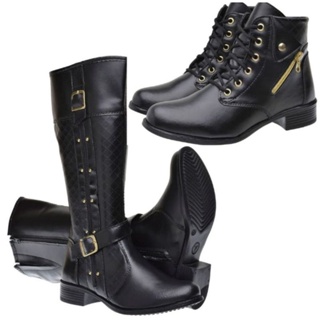Kit Bota Montaria e Coturno 229 e 201, Lindas e confortáveis em Oferta na Shopee