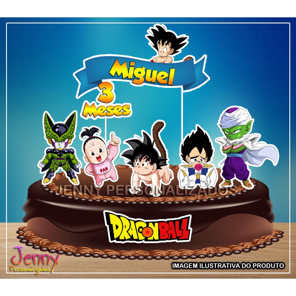 topo topper de bolo personalizado Dragon Ball Z Baby