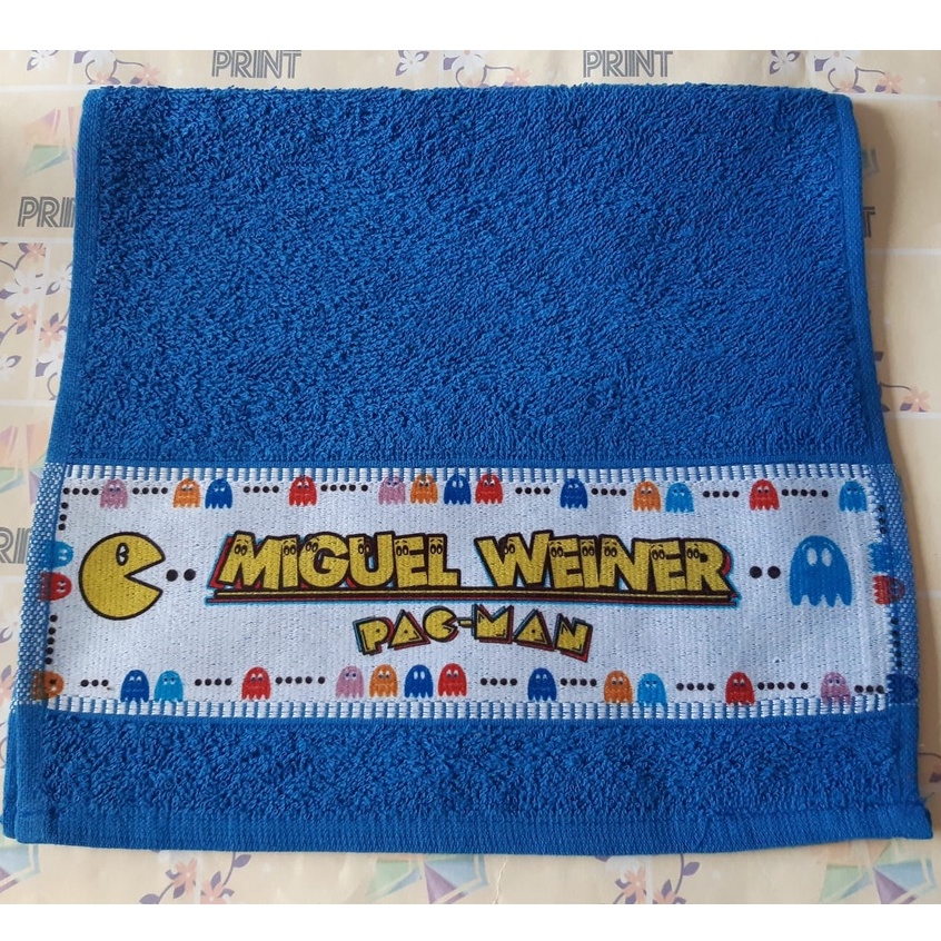 Toalhinha PacMan Personalizada COM NOME Toalha de Boca Escolar Lavabo Infantil
