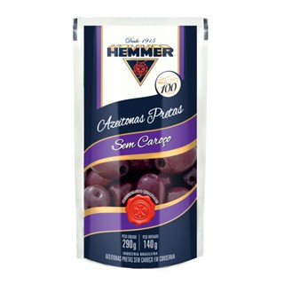 Azeitonas pretas sem caroço sachê 140g Hemmer