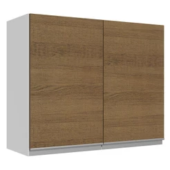 Armário De Cozinha Aéreo 100% MDF 80 cm 2 Portas Branco/Rustic Acordes Madesa