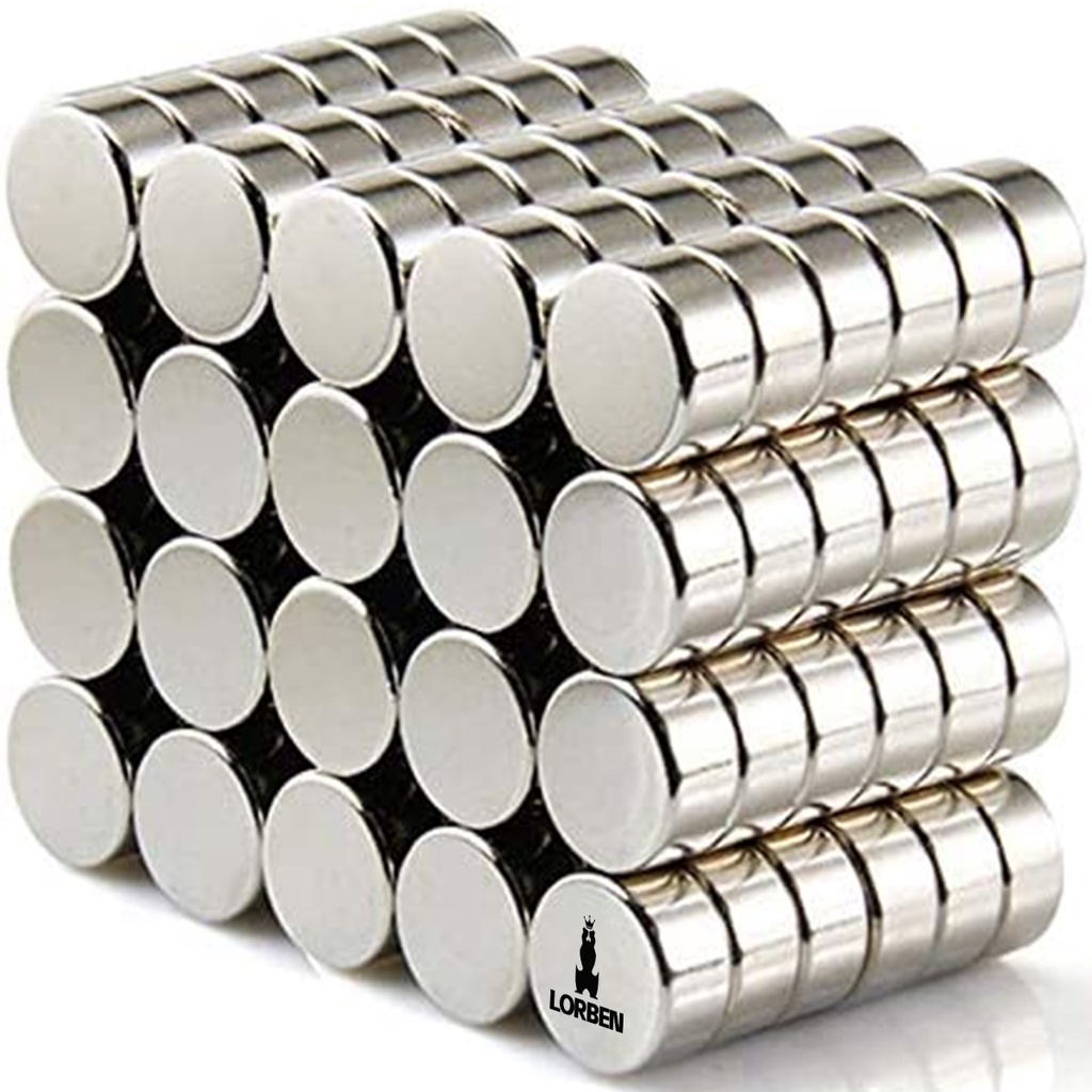 Kit 100X Mini Imãs De Neodímio 5x1 Redondo Pequeno 5mm X 1mm N35 Lorben