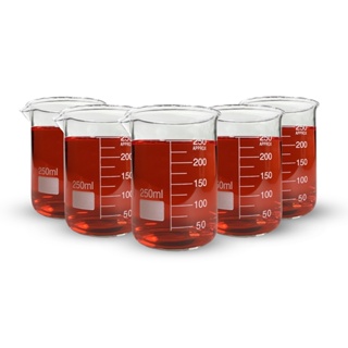 Kit 5 Becker Bequer Graduado de Vidro 250ml em Oferta na Shopee