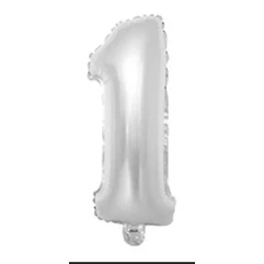 Balão Número 1 Gigante 80 cm Prata Laminado (RT) (CHOCO)
