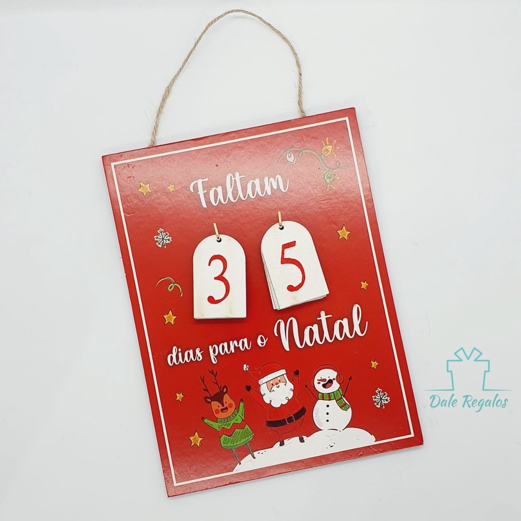 Placa Natal Contagem Regressiva Madeira Master Christmas | Shopee Brasil