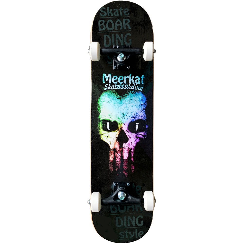 Skate Completo Montado Street Intermediário Meerkat Skull (Truck de Alumínio)