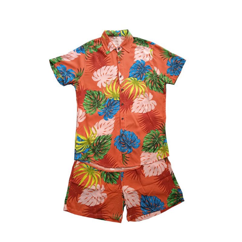 Conjunto Florido Camisa e Short Masculino | Shopee Brasil