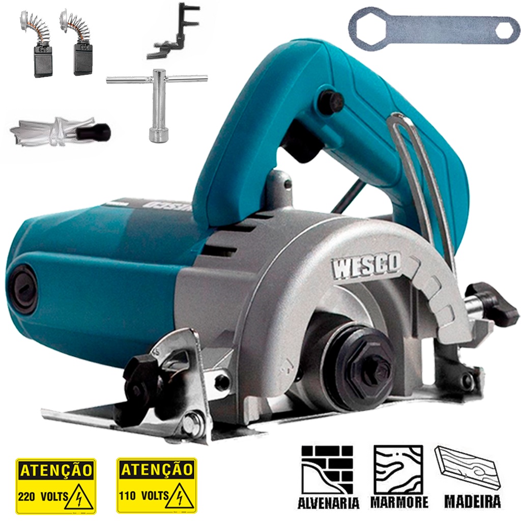 Serra Circular Mármore Wesco 1450w De Potência Profissional Corte Rápido Alta Potencia Qualidade - Home & Living
