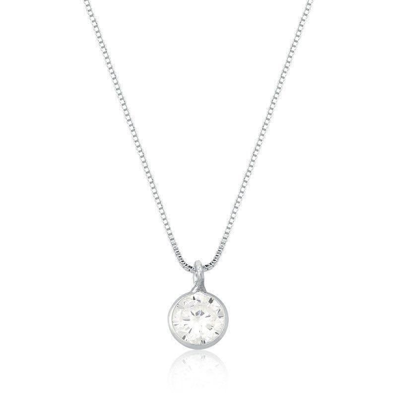 Colar Ponto de Luz Redondo Prata 925 Legítima 6mm