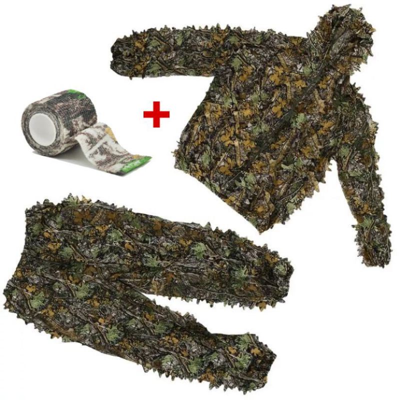 Roupa de Mato 3D para Caça Fotografia + Fita Camuflada
