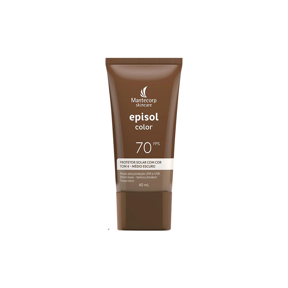 Mantecorp Episol Color Protetor Solar Facial FPS70 Tom 4 Médio Escuro 40ml em Oferta na Shopee