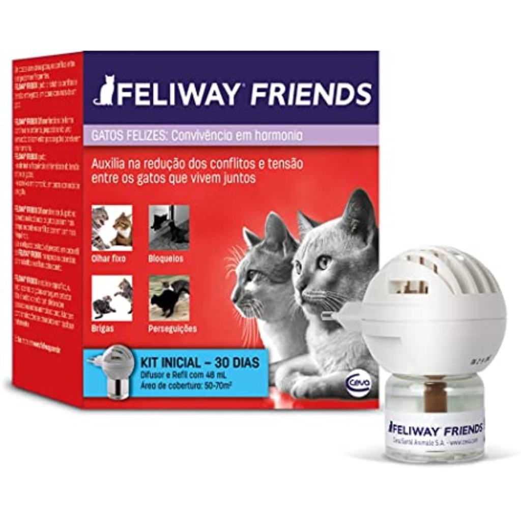 Feliway Friends Difusor Elétrico E Refil Para Gatos 48ML em Oferta na Shopee