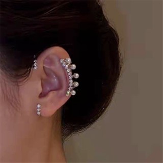 Moda Zircônio Pérola Brilhante Punho De Orelha De Para Mulher Prata Cor Metal Sem Piercing Brincos De Cartilagem Falsos Jóias De Casamento