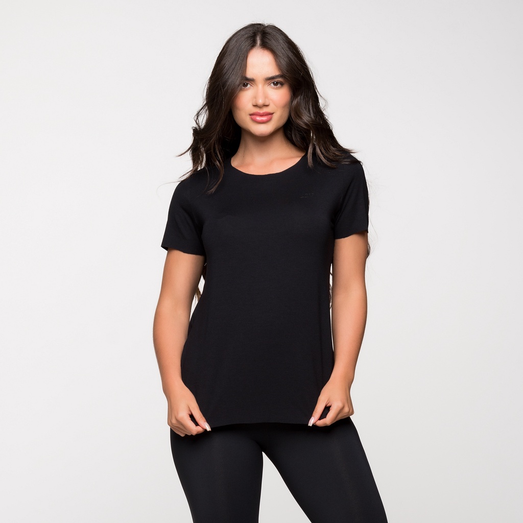 Blusa Fitness Feminina Academia Viscolycra Basica Preta Lisa Sem Estampa em Oferta na Shopee