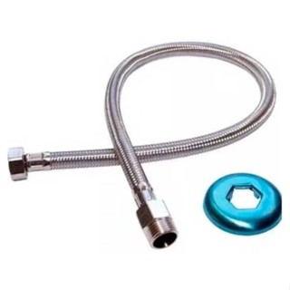 Engate Flexível Aço Inox Lavatório Banheiro e Pia 40 cm - Mangueira Inox