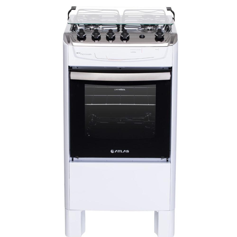 Fogão 4 bocas Branco Atlas New Fastcook com Acendimento Automático