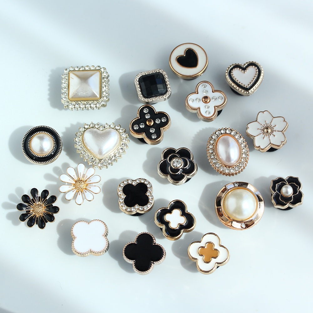 20 Pçs/set Brilhante Sapato Encantos Strass Cristal Acessórios Para Moda Pérola Pinos Fivelas De Decoração De