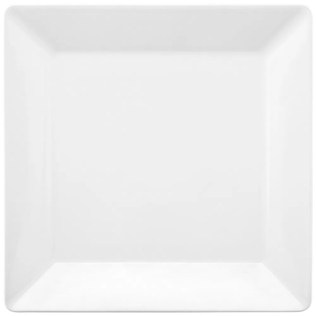 Prato Raso Quartier White 26,5cm Branco Quadrado Oxford Porcelanas